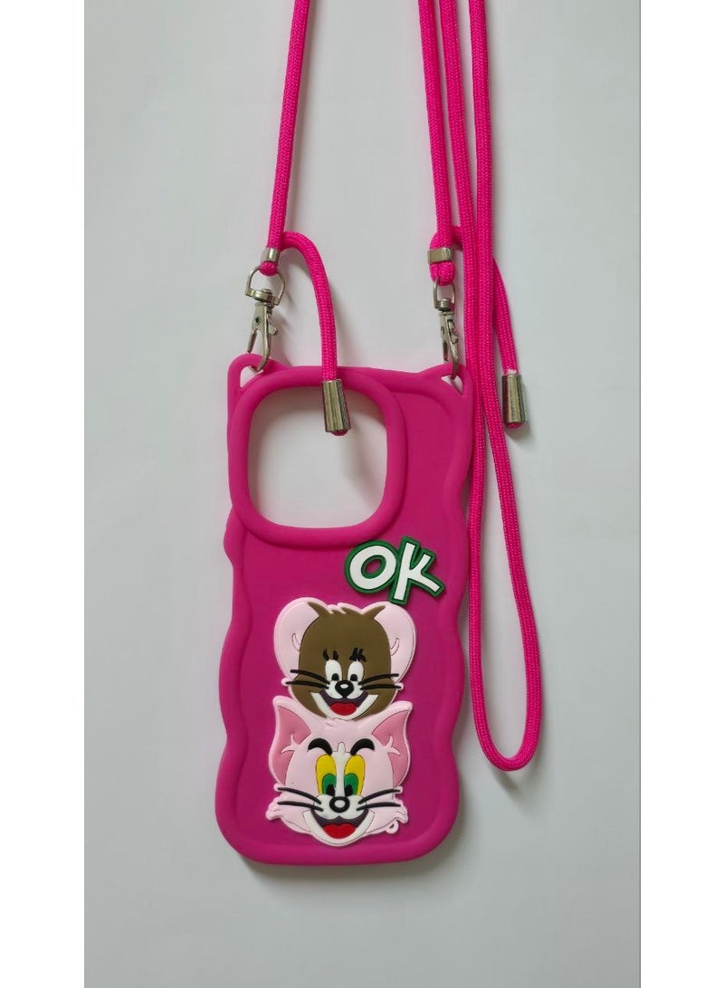 Elegant Back Case With a Distinctive Cartoon Design Compatible With The Phone Honor X6C With A Crossbody Chain - A Great Choice For Girls . - Image 2